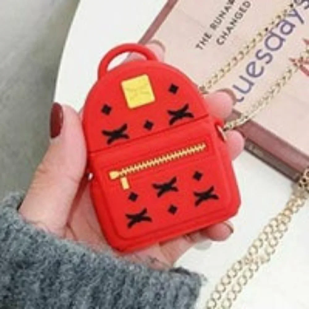 AIRPODS CASE RED BAG METAL CHAIN APPLE AIRPODS 1 & 2